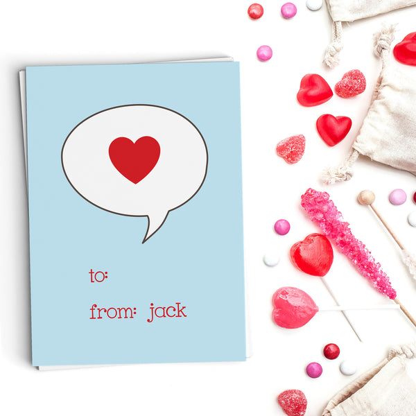 Bubble Heart Valentine's Cards