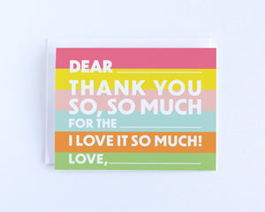 Bold Stripe Fill-in-the-Blank Thank You Cards