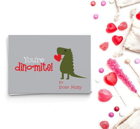 You're Dino-Mite Valentine's Cards