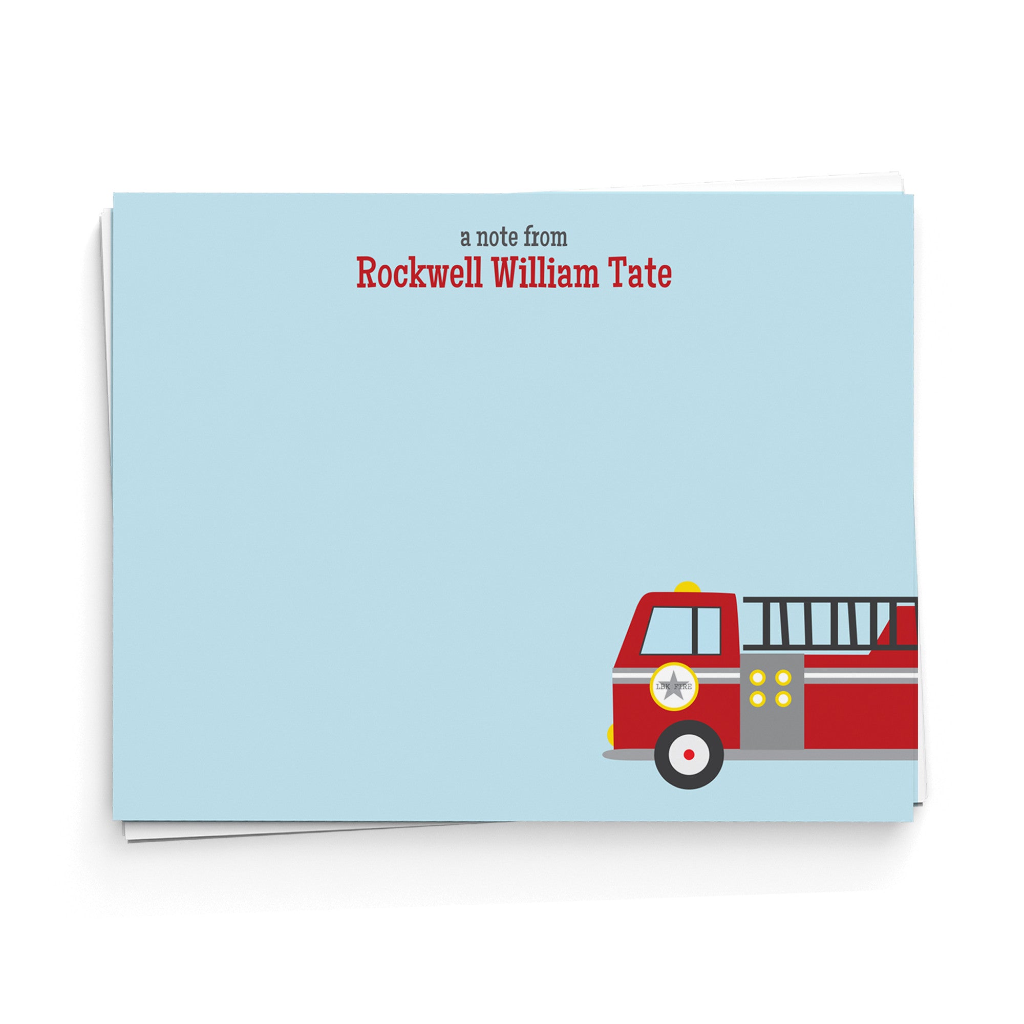 Fire Truck Note Cards