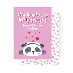 Head Over Heels Panda Valentine's Cards