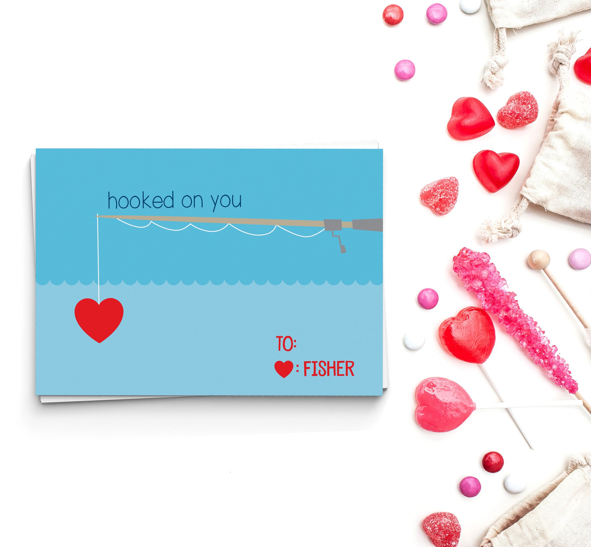 Hooked On You Valentine's Cards