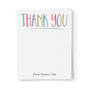 Multi-Colored "Thank You" Note Cards