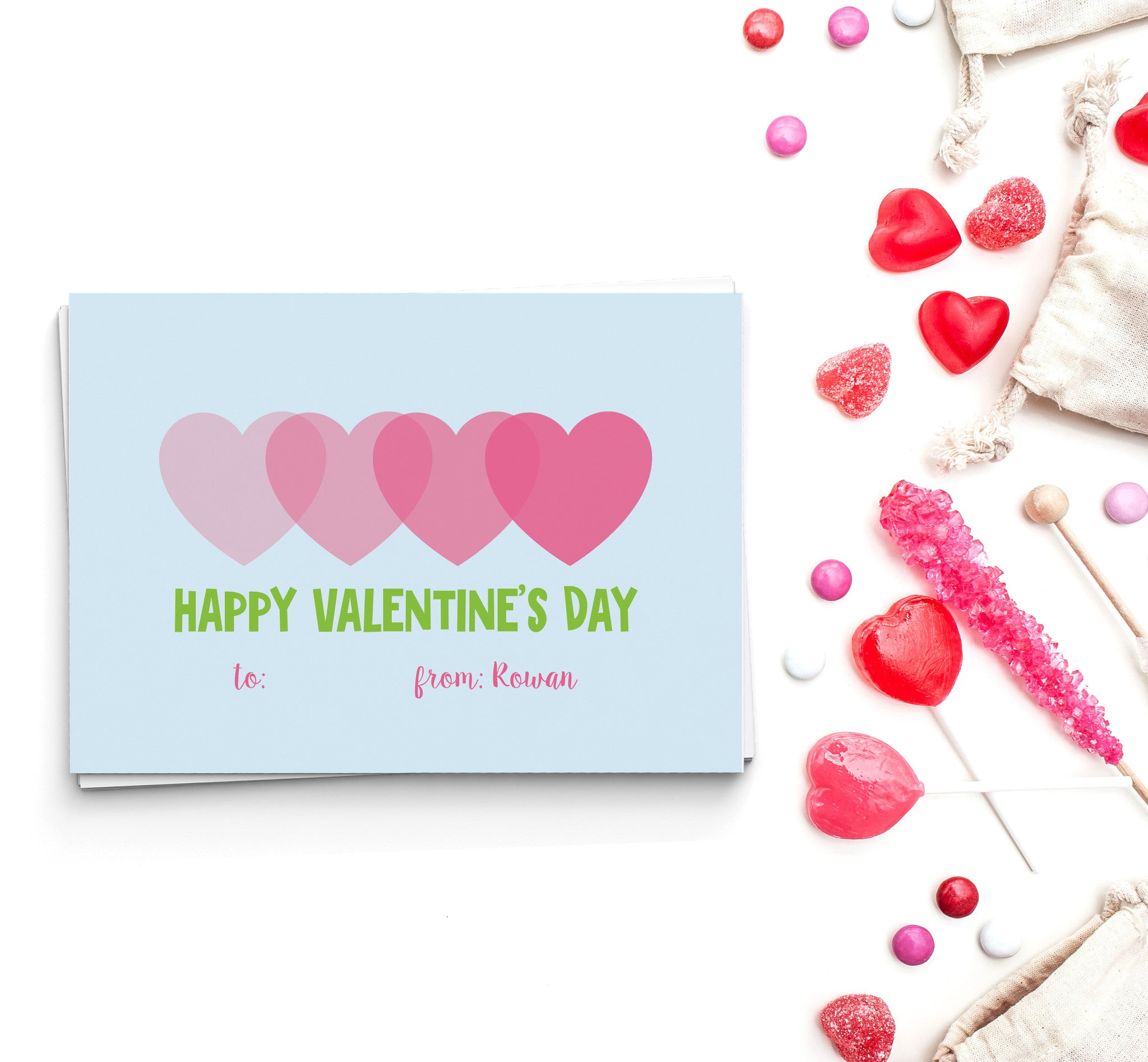 Ombre Hearts Valentine's Cards