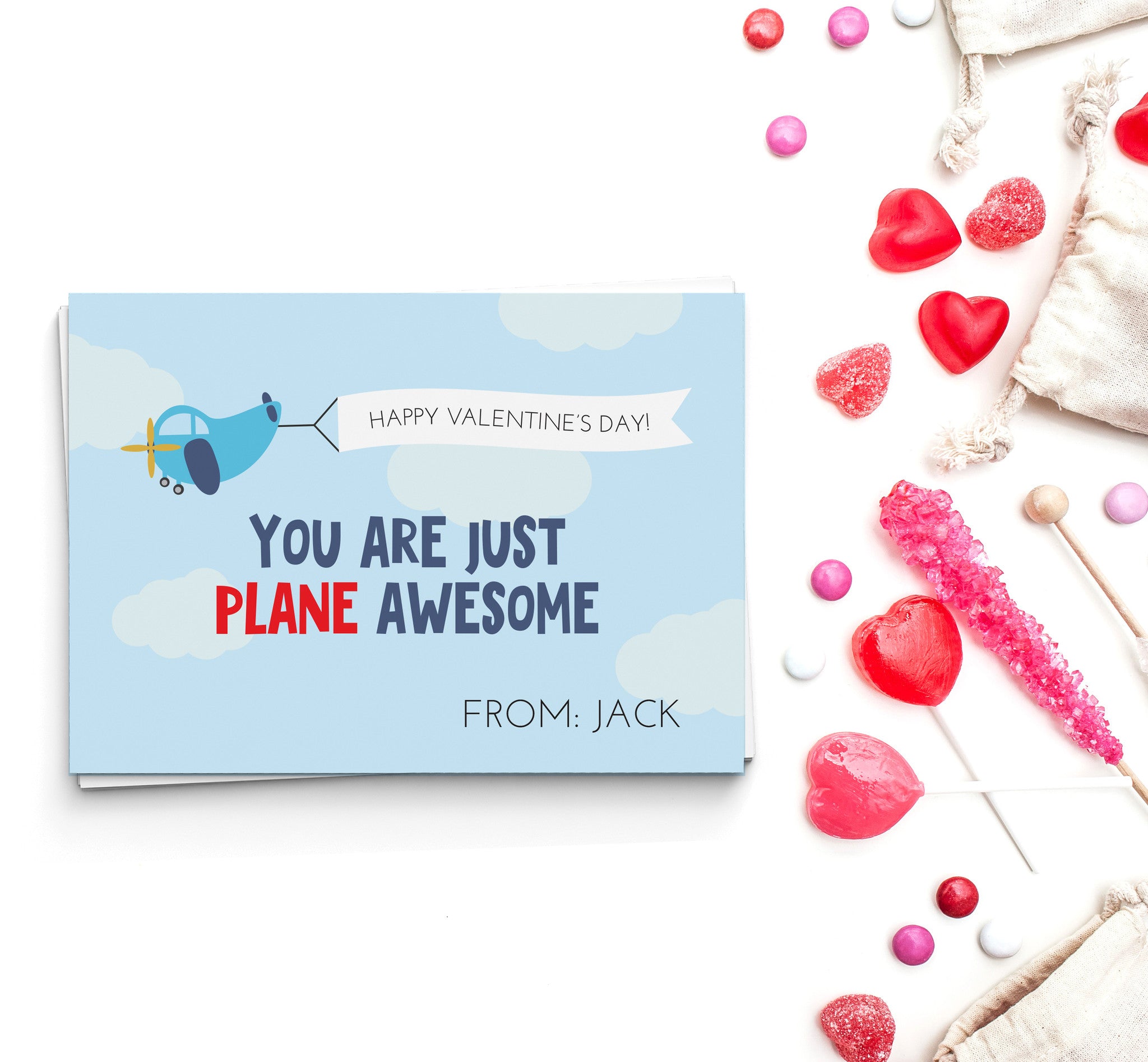 Plane Awesome Valentine's Cards