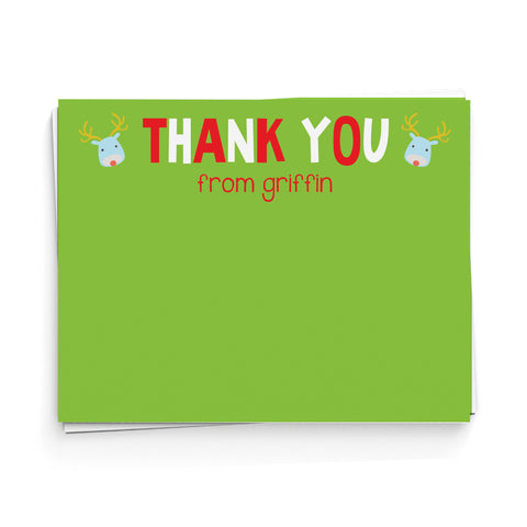 Rudolph Thank You Note Cards