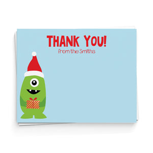 Santa Monster Thank You Note Cards