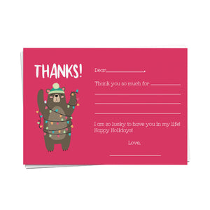 Winter Bear Fill-in-the-Blank Thank You Cards